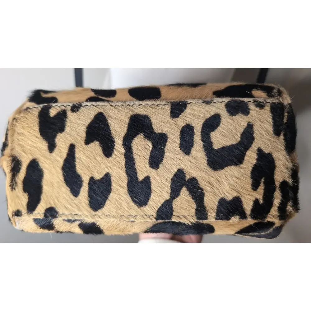Maurizio Taiuti calf hair leopard leather convertible crossbody Italy - Picture 10 of 12